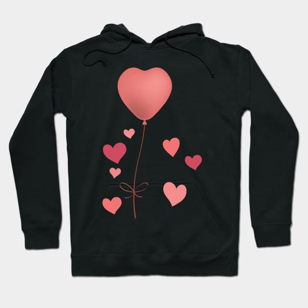 Cute Heart Balloon Hoodie by SWON Design